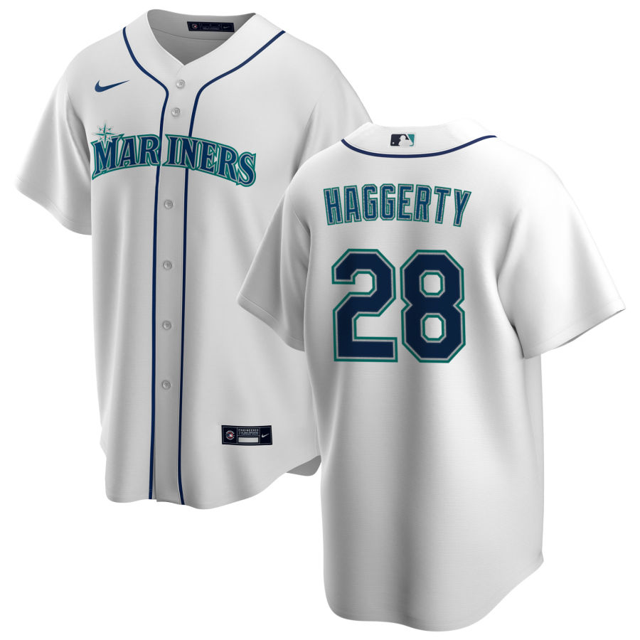 Nike Men #28 Sam Haggerty Seattle Mariners Baseball Jerseys Sale-White
